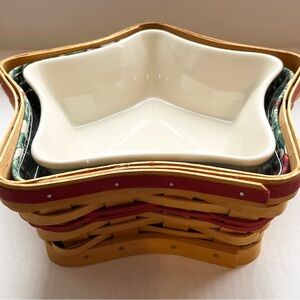 Vintage Longaberger Christmas Collection 2001 Edition Shining Star Basket & Dish